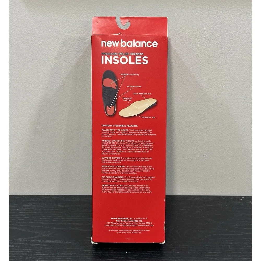 New Balance IPR3030 Pressure Relief 3030 Insoles Men's 10 Women's 11.5